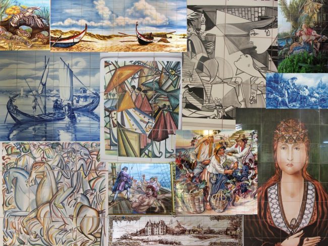 hand painted tiles Portugal mural painels